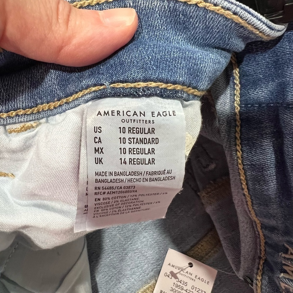 NEW NWT women’s jeans 10/30 regular high rise stretch AEO American eagle - Picture 7 of 8